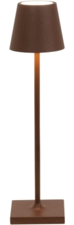 Zafferano, Poldina Micro Lampe, Kabellose, Wiederaufladbare Tischlampe mit Touch Control, Geeignet für Wohnzimmer und Außenbereich, Dimmer, 2200-3000 K, Höhe 27,5 cm, Farbe Corten