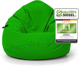 Nadimaideal Sitzsack Tropfenform Kastanie | Bodenkissen für Kinder & Erwachsene | Indoor & Outdoor | Gaming Sitzsack - Sitzkissen - Beanbag | Füllung EPS Perlen (Grün, XXL-Durchmesser 88 cm)