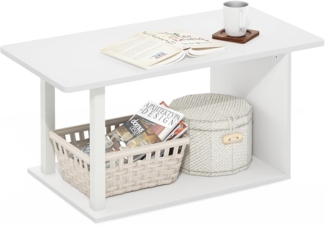 Furinno Basic Home Living Couchtisch, Weiß/Weiß