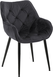 CLP Stuhl Tanna Samt Gesteppt,schwarz