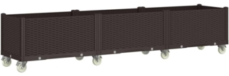 vidaXL Pflanzkasten mit Rollen Braun 240x50x54 cm PP 368000