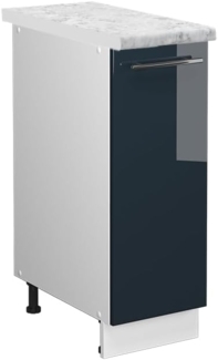 Apothekerschrank Fame-Line Dunkelblau Hochglanz 30 cm , AP Marmor Vicco