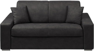 Schlafsofa 2-Sitzer Stoff EMIR - Anthrazit - Liegefläche: 120 cm - Matratzenhöhe: 22 cm