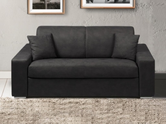 Schlafsofa 2-Sitzer Stoff EMIR - Anthrazit - Liegefläche: 120 cm - Matratzenhöhe: 22 cm