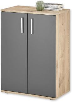 BC 1040 Kommode in Grau, Viking Oak Optik - Moderne Kommode mit viel Stauraum - 60 x 84 x 35 cm (B/H/T)