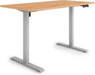 ESMART Germany ETX-121GM 140x70 cm Ahorn Dekor Ergonomischer Steh-Sitz-Schreibtisch Stufenlos elektrisch höhenverstellbar 73,5-123,5cm 3X Memory Aktivitätserinnerung Soft-Start/Stopp Schnelle Montage