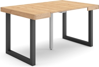 Skraut Home | Ausziehbarertisch | Multifunktionaler ausziehbarer | 140 | Für 6 Gäste | Massivholz Beine | Moderner Stil | Eiche