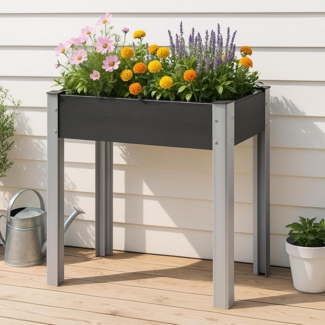 Hochbeet Beverwijk 75x40x75cm Dunkelgrau [en. casa]