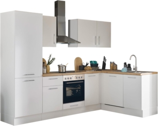 Turin L Eckküche 280 x 211 x 60 cm, weiß - Ohne Küchengeräte - Moderne, geräumige Küche in Artisan-Eiche Optik mit viel Stauraum