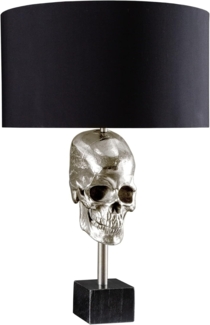 riess-ambiente Tischleuchte SKULL 56cm schwarz / silber, Ein-/Ausschalter, ohne Leuchtmittel, Wohnzimmer · Marmor · Metall · Totenkopf · Modern Design