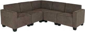 Modular Sofa-System Couch-Garnitur Lyon 5, Stoff/Textil ~ braun