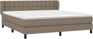 vidaXL Boxspringbett mit Matratze Taupe 160x200 cm Stoff