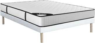 Vente-unique - Bett-Set 160x200 cm, Polsterbett + Matratze 7-Zonen-Taschenfederkern & Memory-Schaum, Höhe 22 cm - LUREAN von YSMÉE