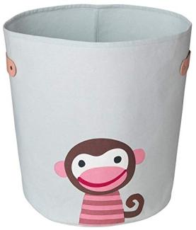 FRANCK & FISCHER Aufbewahrungskorb Äffchen Boss mit zwei hochwertige Lederschlaufen in der Farbe hellgrau