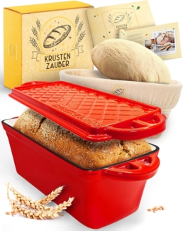 Krustenzauber Brotbackform Brotbackform Gusseisen Topf Brot Backen [inkl. Gärkorb]