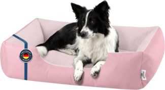 BedDog Hundebett ZARA, Hundekissen mit abziehbaren waschbaren Bezug, Hundekorb, Hundesofa, für kleine, große, mittel-große Hunde (L) ca. 80x65x18cm, PINK-YORK (rosa)