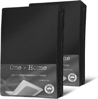 One Home Spannbettlaken Heavy, Jersey, Gummizug: rundum, (2 Stück), Double Pack, erhöhtes Flächengewicht