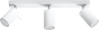 Deckenleuchte, Stahl, weiß, Spots verstellbar, L 45 cm
