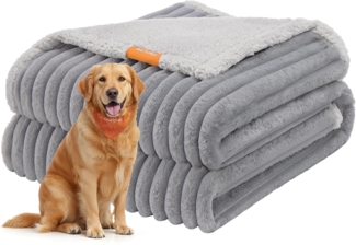 Feandrea Hundedecke, wasserdichte Decke, XXL, 203 x 152 cm, für große, extra große Hunde, beidseitig verwendbar, Hundesofa waschbar, taubengrau-hellgrau PPBDE038G01