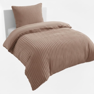 Kuscheli Wendebettwäsche 200x200 + 2x 80x80 cm Cashmere Touch Bettwäsche, atmungsaktiv, Mikrofaser, 3 teilig, Für Allergiker geeignet, pflegeleicht, angenehm weicher Stoff