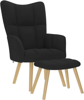 vidaXL Sessel Relaxsessel mit Hocker Schwarz Stoff (1-St)