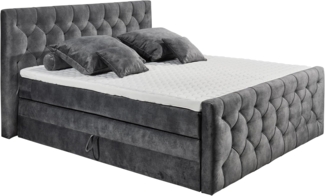 ED Lifestyle Cashfield 8 Boxspringbett Holzwerkstoff/Tonnentaschenfederkern H2 180x200 cm Anthrazit
