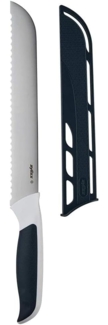 Zyliss E920208 Comfort Brotmesser, Japanischer Edelstahl, Dunkelgrauer/weißer Griff, Brotmesser mit Wellenschliff, Spülmaschinenfest, 5 Jahre Garantie
