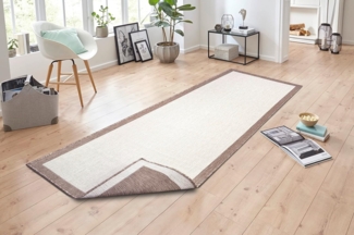 In- & Outdoor Wendeteppich Panama Creme Beige - 80 x 350 x 0,5 cm