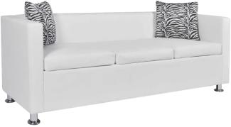 vidaXL Sofa 3-Sitzer Kunstleder Weiß 242211