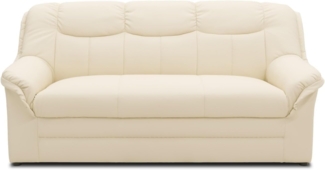 DOMO Collection Berlin Sofa | klassisches 3er Sofa | zeitlose Garnitur mit weichem Kunstleder | Maße: 178|90|89 cm (B|T|H) | Farbe: beige (weiß)