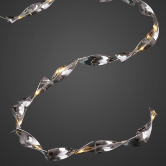 hellum Lichterkette Innen in Sprialform, 15 warmweiße LED, 1,5m beleuchtete Länge, Zuleitung 0,5m, batteriebetrieben, transparentes Kabel, Dekorationslichterkette, 564297