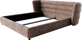 Polsterbettgestell Simea 180x200 cm Mikrofaser Taupe Vintage