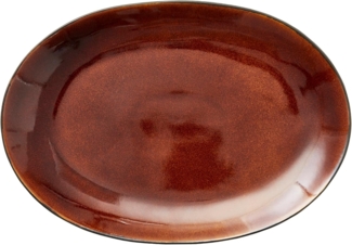 Bitz Platte oval 36x25 cm schwarz/bernstein