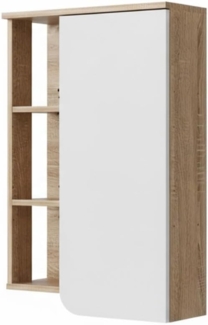 Badschrank Karen Sonoma/Weiß 50 x 75 cm mit Tür und offenen Fächern Vicco