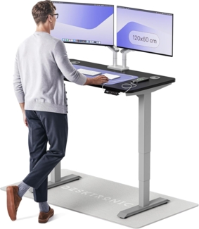 Desktronic HomePro Höhenverstellbarer Schreibtisch 120 × 60 cm – Elektrischer Schreibtisch Mit Zwei Elektrischen Motoren, Touchscreen-Steuerung und Integrierten USB-A- und USB-C-Ladeanschlüssen