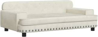 vidaXL Hundebett, Samt creme, 30 x 53 x 90 cm