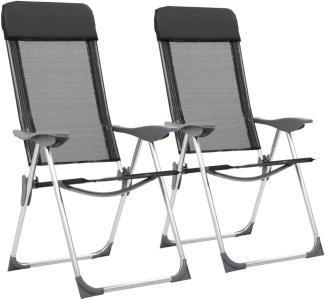 vidaXL Klappbare Campingstühle 2 Stk. Aluminium Schwarz 44305