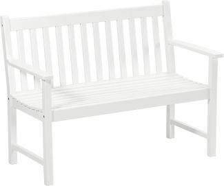 Dehner Gartenbank Mykonos, 2-Sitzer, ca. 120 x 89 x 61 cm, aus FSC® - zertifiziertem Akazienholz, weiß