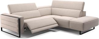 Sofanella Eckcouch DELTONA Wohnlandschaft Stoffgarnitur Ecksofa in Creme