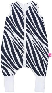 Babyschlafsack aus Baumwolle mit Beinen gefüttert von Motherhood - kuscheliger Babyschlafsack Öko Tex Standard TOG 2, Größe: 1-1,5 Jahre, Zebra dunkelblau