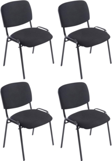 CLP 4er Set Stapelstühle XL Ken Stoff mit Metallgestell,schwarz