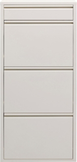 Kare Design Schuhschrank Caruso, Creme, Stahl, mit 4 Klappen, Schuhablage für 6 Paar Schuhe, schmal, platzsparend, hoch, Schuhregal, Eingangsbereich, 115 x 50 x 15 cm (H/B/T)