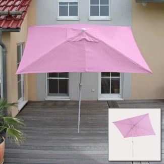 Sonnenschirm N23, Gartenschirm, 2x3m rechteckig neigbar, Polyester/Alu 4,5kg UV-Schutz 50+ ~ flieder