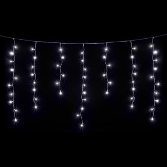 Salcar LED-Lichtervorhang LED Lichterkette Eisregen Lichtervorhang Weihnachtsdeko Aussen 8 Modi, 2m, 80er LED Lichtervorhang, Kaltweiß