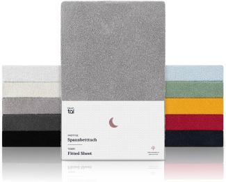 Blumtal® Frottee Spannbettlaken - 2er Set Kuschelig weiches Bettlaken 160x200 cm, Oeko-Tex 100 Zertifiziert, bis 22cm Matratzenhöhe, Grau