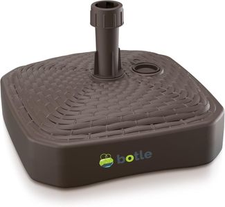 Schirmständer Schirmhalter Sonnenschirmständer Umbra Ständer aus Kunststoff Quadratisch Form zu Garten Terrasse Strand Rattan Sonnenschirmfuß befüllbar mit Sand Wasser oder Kies Sonnenschirm Flagge Ma