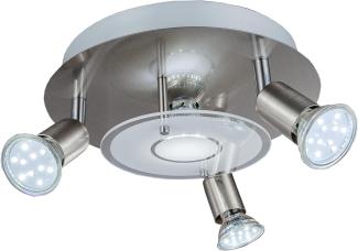 B.K.Licht Deckenleuchte LED Deckenlampe 4x 3W 250lm IP20 - BKL1077, LED wechselbar, Warmweiß, Schwenkbar Drehbar 3.000K 250x90mm (DxH)