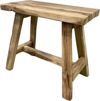 Hocker GEMI aus recyceltem Teak ca. L50cm in Natural Holzhocker