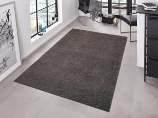 Kurzflor Teppich Pure Uni Anthrazit - 140x200x1,3cm