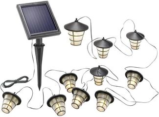 Esotec Solar-Lichterkette Laterne Außen 10 LED Warmweiß